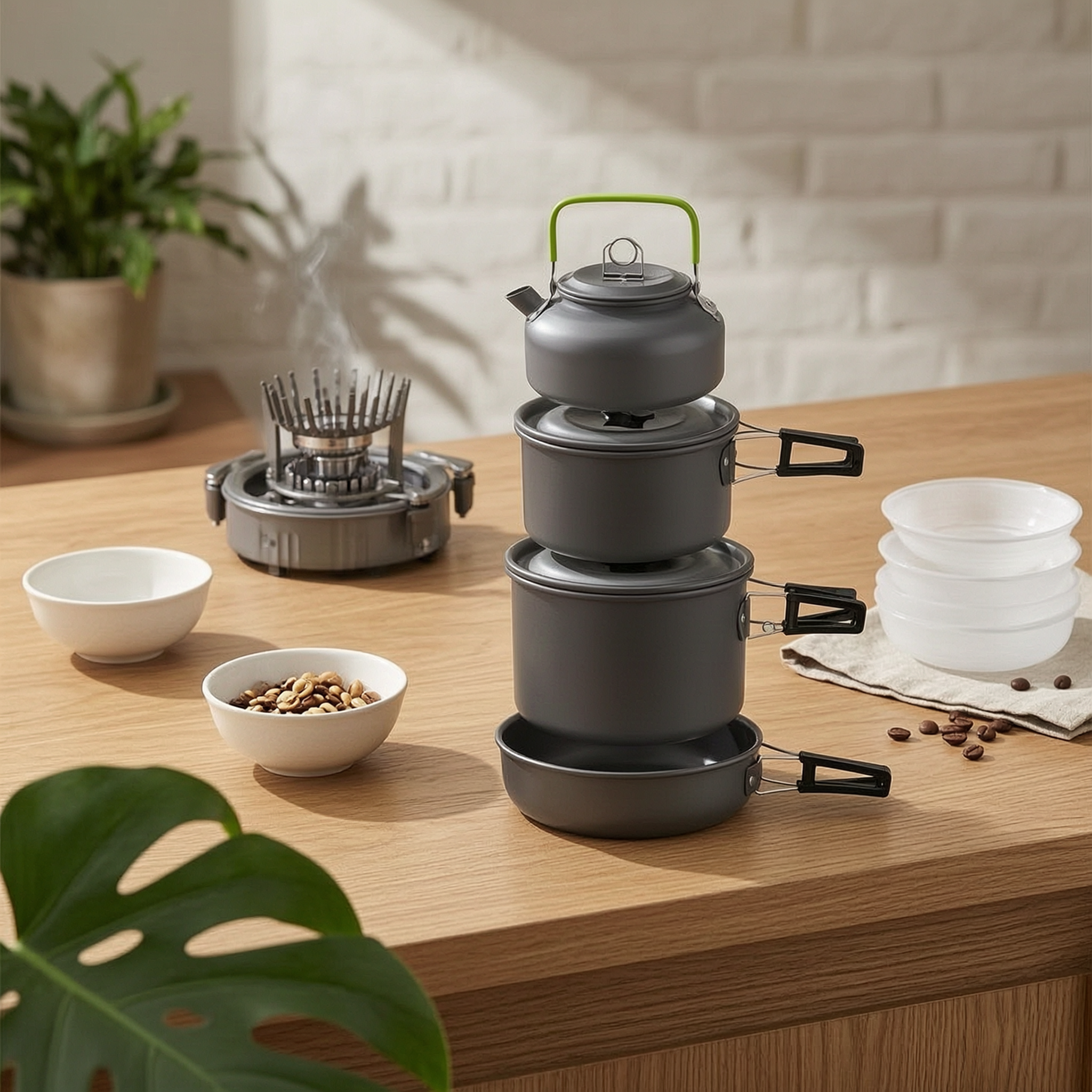 Kit da Cucina da Campeggio con - Camping Cooking Set With Kettle recensione e prezzo