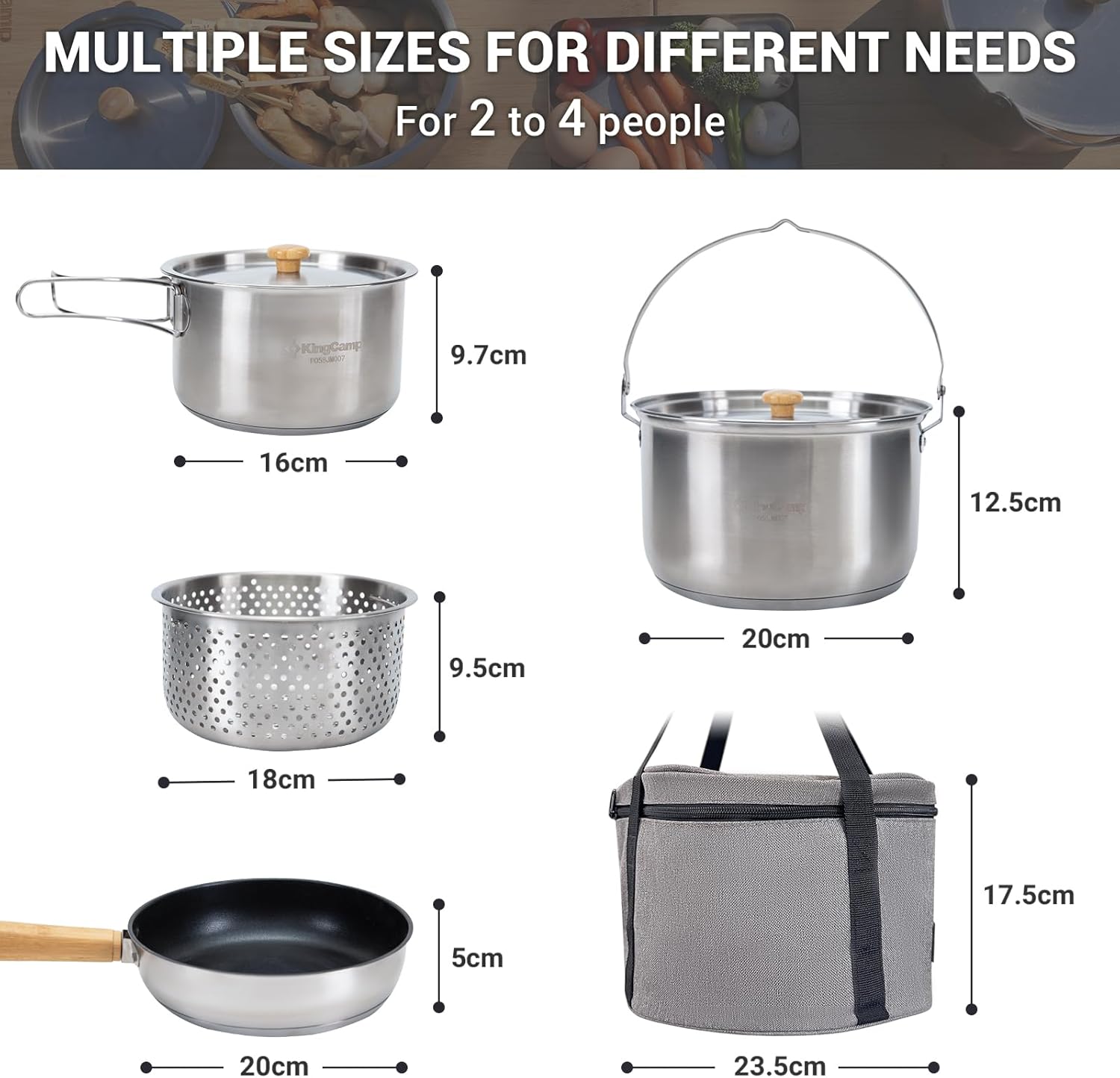 Set di Pentole da Campeggio in - Camping Cooking Set With Kettle recensione e prezzo