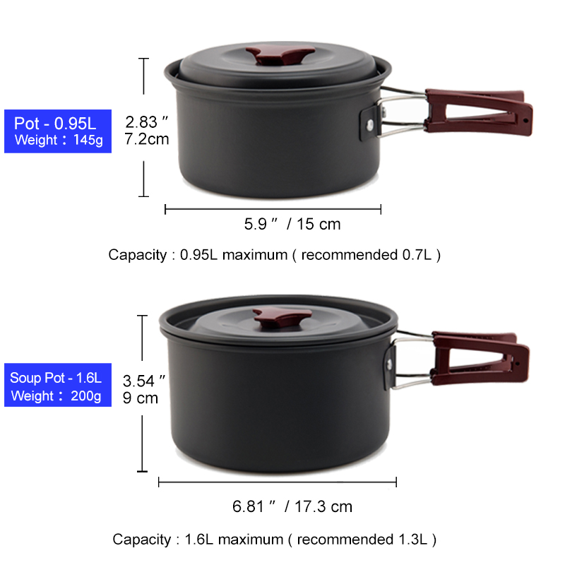 Widesea Set di pentole da camp - Camping Cooking Set Large recensione e prezzo